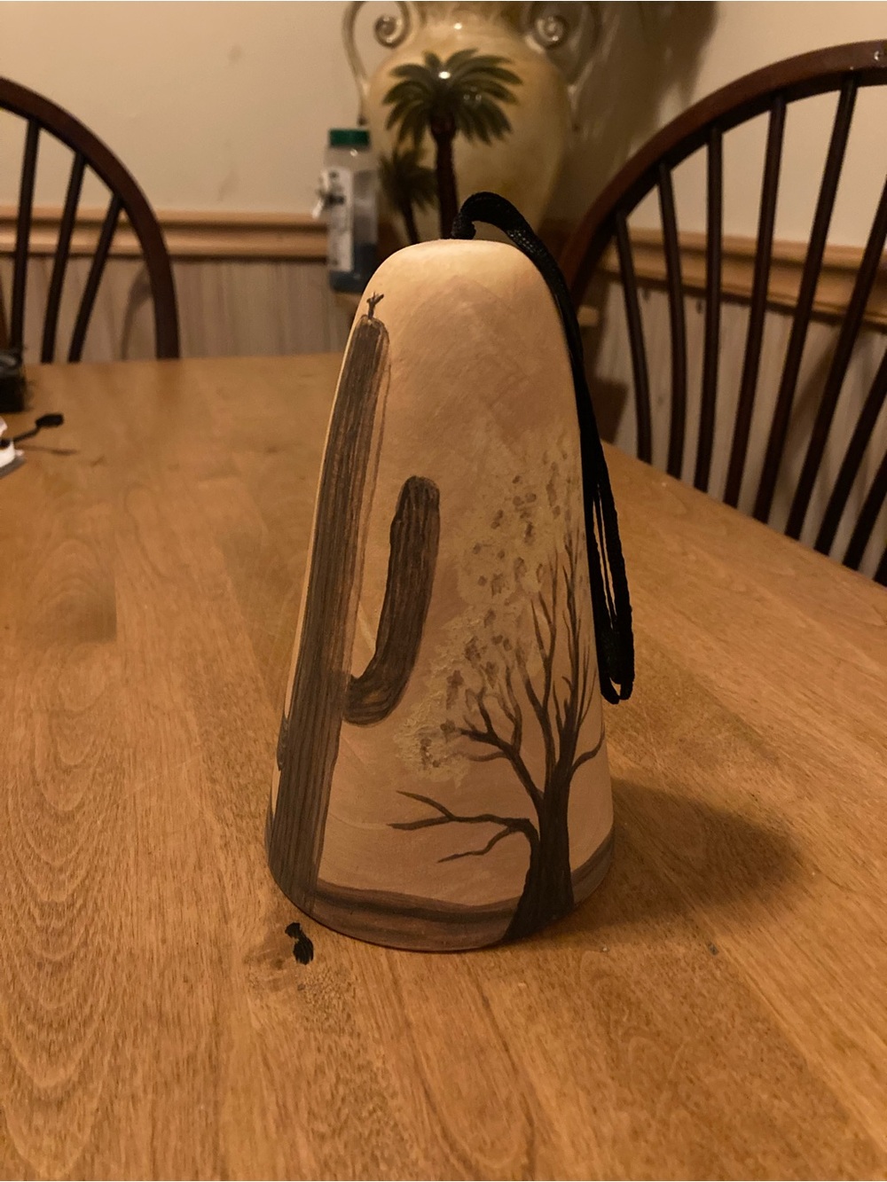 Southwest ceramic clay bell/wood chime